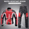 DUHAN Red Motorcycle Jacket Men Motorcycle Pants Moto Suit Touring Clothing Protective Gear Set With Removeable Linner - Image 2