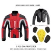 DUHAN Red Motorcycle Jacket Men Motorcycle Pants Moto Suit Touring Clothing Protective Gear Set With Removeable Linner - Image 3