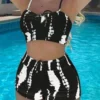 Drawstring Front Shorts Bikinis 2024 High Waist Swimsuit Women Swimwear Female Bathers Bathing Swimming Swim Suit Beachwear - Image 4