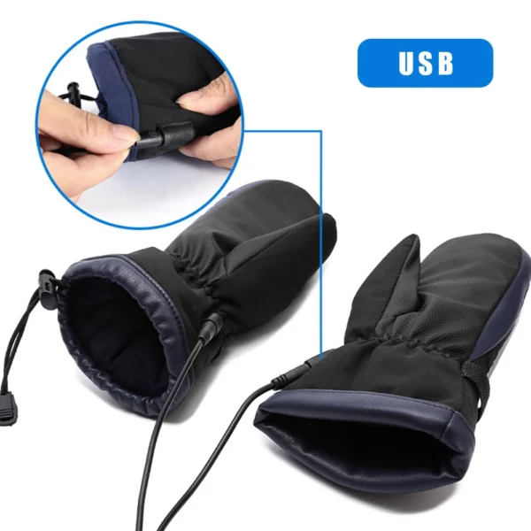 Electric Heating Gloves 3 Gear Temperature USB Charging Hand Warmer Gloves Cold-Proof for Outdoor Camping Skiing Skating S/L