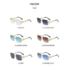 Fashion Metal Leopard Rimless Sunglasses Double Bridges Gradient Ocean Film Shades UV400 - Image 3