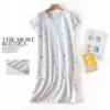 Fashion cartoon nightdress women night dress summer sexy short sleeve knit cotton sleepwear simple nightgowns Plus size ZZDQ - Image 5