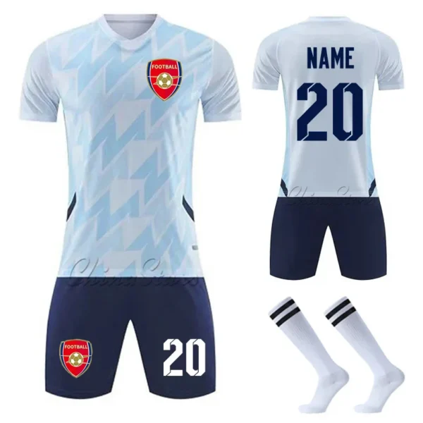 Football Jersey For Men 2024 New Kids Football Sets College Soccer Athlete Training Uniforms With Socks Free Custom Name number