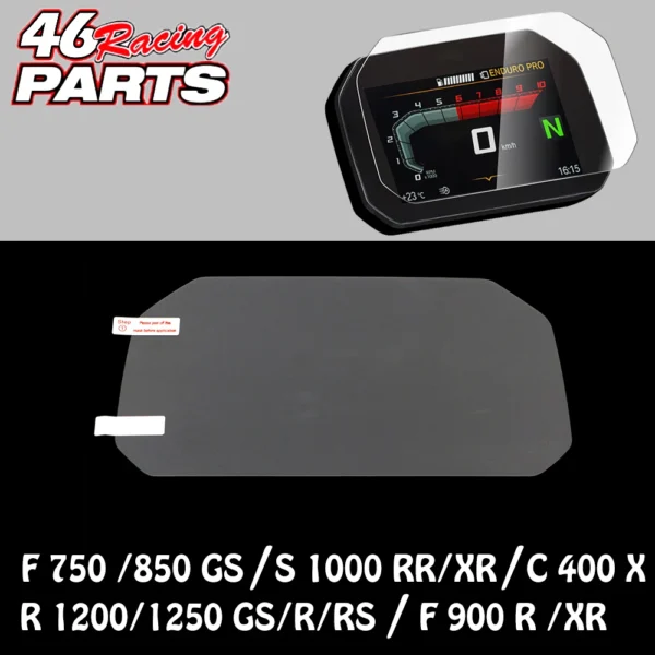 For BMW R1300GS R1250GS R1200GS R1250R R1250RS C400X F900R F900XR S1000RR S1000XR M1000RR F800GS Dashboard Screen Protector