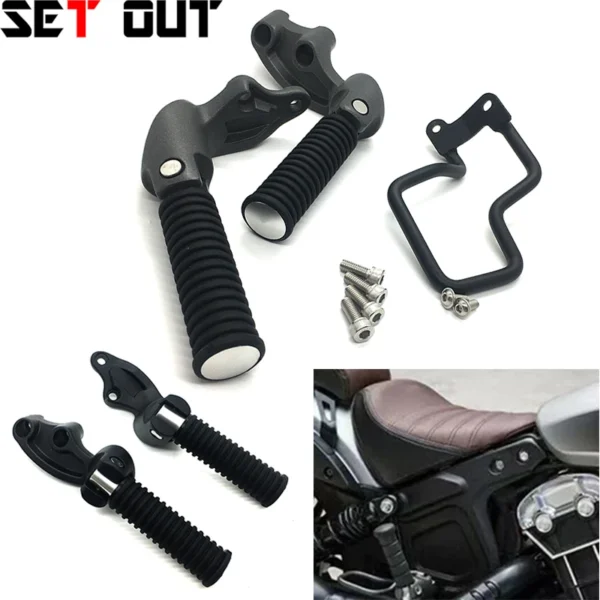 For Indian Scout Sixty 2015-2021 Scout Bobber 2018-202 Motorcycle Folding Rear Passenger Footpeg Footrest Mounting Bracket