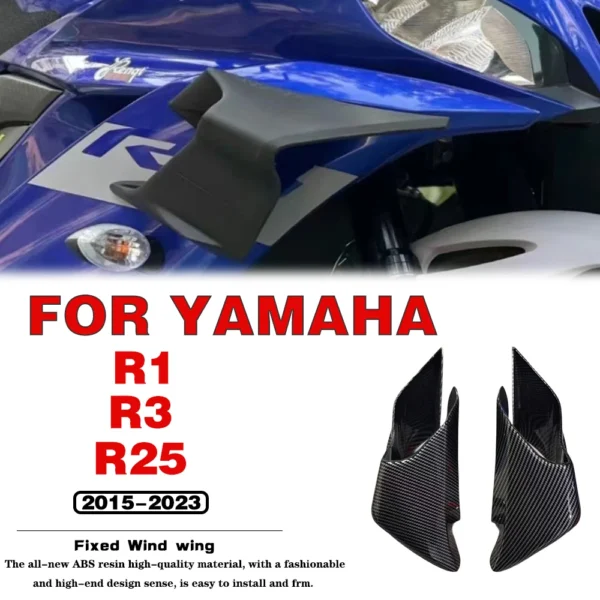 For Yamaha YZF-R1 YZF-R3 YZF-R25 2015 2016 2017 2018 2019 2020 2021 2022 2023 Fixed Wind Wing Aerodynamic Winglet ABS Fairing