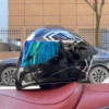 Full Face Motorcycle Helmet with Dual Lens Stylish Fast Release Racing Helmet Moto DOT Approved - Image 4