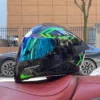 Full Face Motorcycle Helmet with Dual Lens Stylish Fast Release Racing Helmet Moto DOT Approved - Image 6