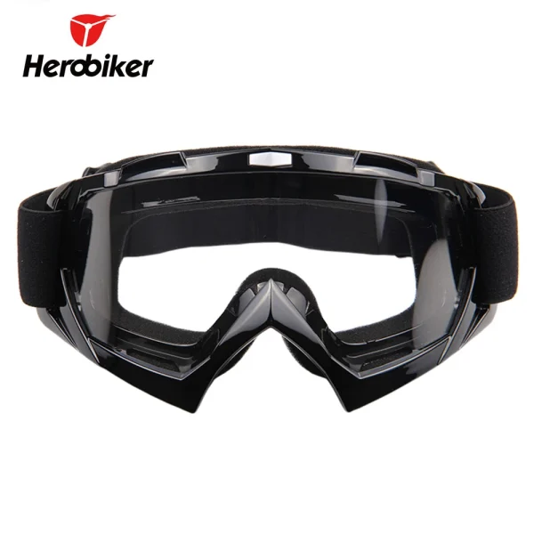 HEROBIKER Black Motorcycle Glasses Ski Motorcycle Goggles Airsoft Paintball Glasses Motocross Goggles Enduro Dirt Bike Eyewear