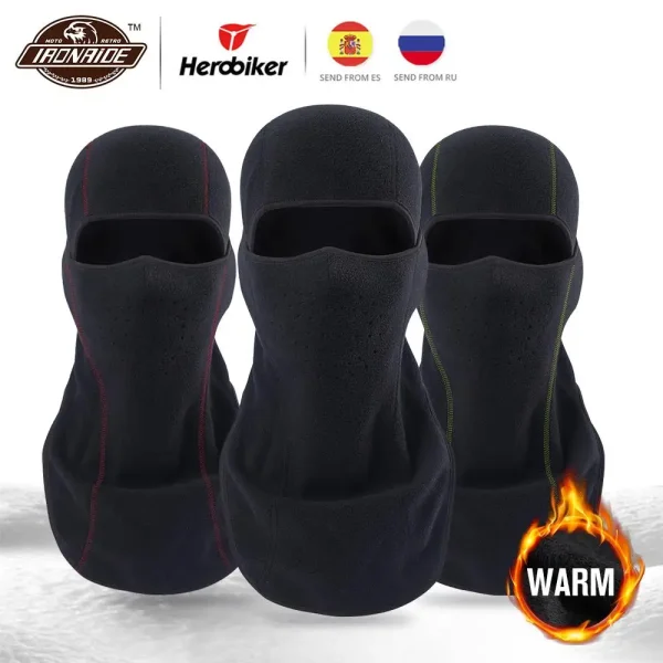 HEROBIKER Motorcycle Face Mask Shawl Autumn Winter Thermal Fleece Face Shield Mask Moto Balaclava Windproof Cycling Ski Scarf