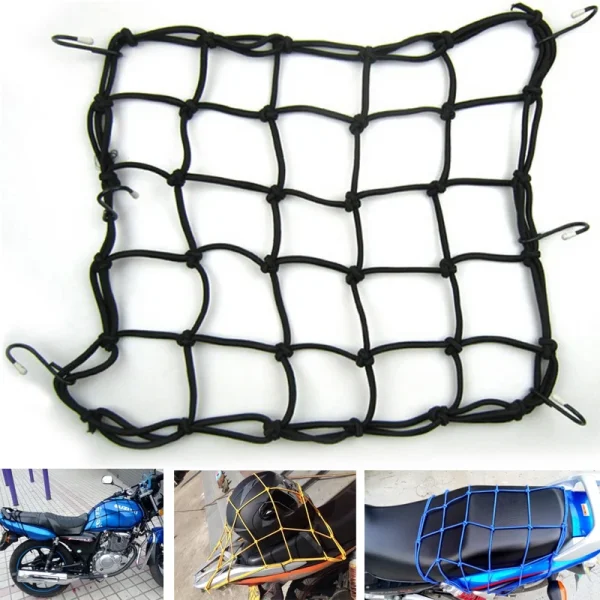 Hot Sale High quality Universal Bungee Cargo Net for Motorcycle Bike ATV Offroad Board GoCart accessories Helmet / Fuel tank Net