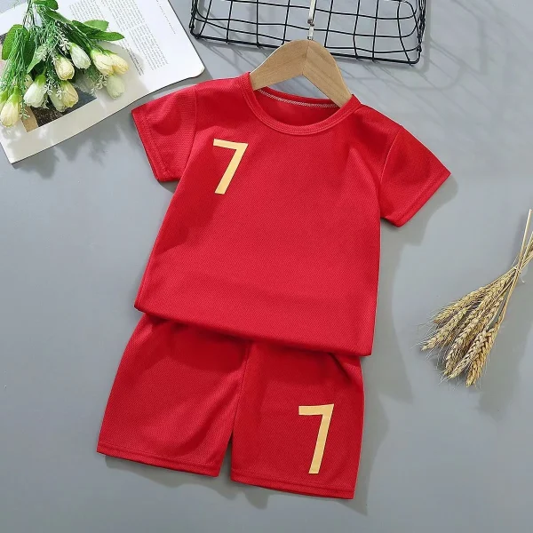 Kids Football Jersey Boy Soccer Jersey Set Polyester Soccer Breathable Football Uniform For Children girl Jersey shorts sets