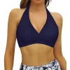 Lace Up Swimwear Halter Bikini Top Underwire Full Coverage Sports Bras Push Up Swim Crop Top Tie Back Leopard Swimsuit High Cut - Image 3