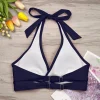 Lace Up Swimwear Halter Bikini Top Underwire Full Coverage Sports Bras Push Up Swim Crop Top Tie Back Leopard Swimsuit High Cut - Image 4