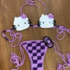 Lady's Kitty Crochet Bikini Set 2 Pieces Bathing Suit Sexy Micro Bikinis 2024 Ties Swimsuit Thong Swimwear Women Swimming Suit - Image 5