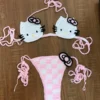 Lady's Kitty Crochet Bikini Set 2 Pieces Bathing Suit Sexy Micro Bikinis 2024 Ties Swimsuit Thong Swimwear Women Swimming Suit - Image 6