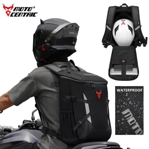 MOTOCENTRIC 2024 New Motorcycle Backpack Waterproof Outdoor Sports Riding Helmet Locomotive Backpack Business Travel Laptop Bag