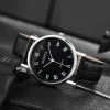 Men Watches Business Wrist Watch Luxury Leather Strap Analog Watches Quartz Wristwatches Clock Men Women Casual Simple Watch - Image 2