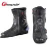 Men Woman Motorcycle Boots Microfiber Leather Motorbike Riding Anticollision Ankle Protective Shoes Moto Racing Short Boot A004 - Image 4