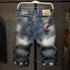 Men's Jeans Ripped Shorts 2024 Summer New Fashion Casual Vintage Slim Fit Denim Shorts Male Brand Clothes - Image 2