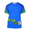 Men's Soccer Shirt, Running Sports Leisure Fitness Blue Summer Dried Crew Neck Short Sleeve Top for Men and Women in Brazil 2023 - Image 3