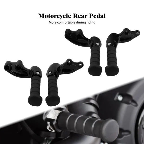 Motorcycle Black Rear Passenger Foot Pegs Footrest Pedal For Indian Scout 2015-2021 ABS Bobber Twenty/ Bobber Twenty ABS Sixty