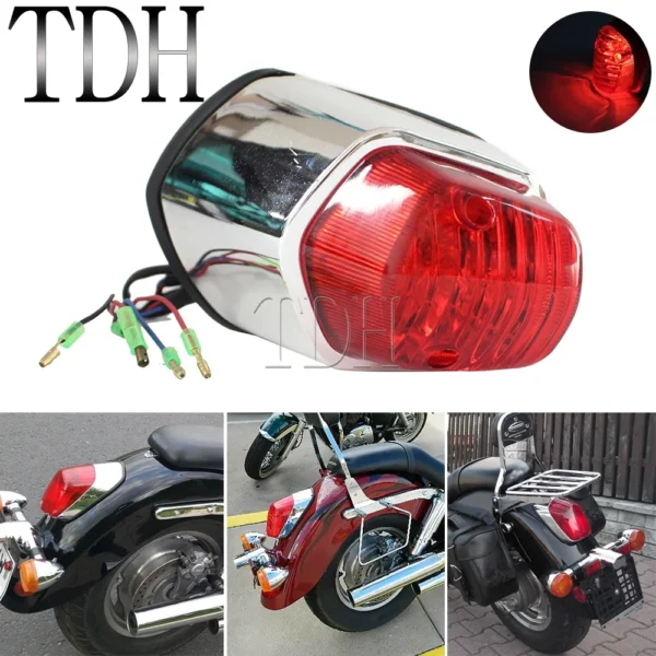 Motorcycle Taillight Brake Light for Harley Yamaha V-Star Honda VT GL Suzuki Boulevard C50/90 M50/90 M109R Intruder 700/800/1400