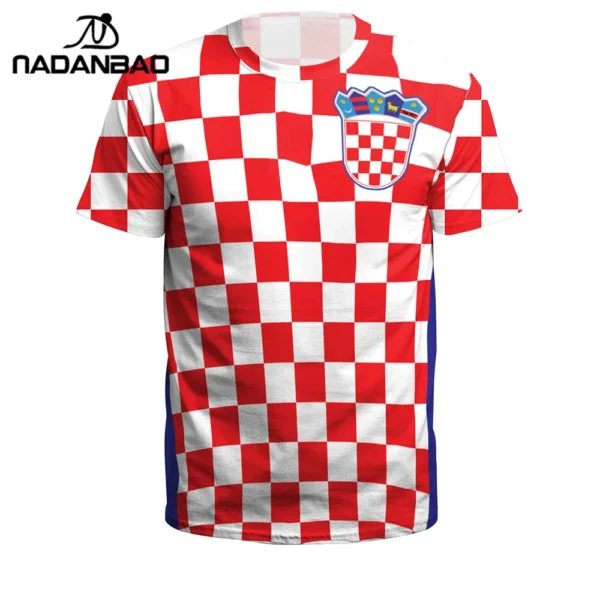 NADANBAO Summer Men/Women Croatia Football Jerseys Sport Tee Tops 3D Printing Futebol Soccer Jersey Fitness Shirt