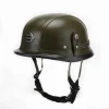 NEW PU Leather Motorcycle Vintage Retro Open Half Helmets Men Women Kid Scooter Half Face Vintage Summer Cap Helmet Cafe Racer - Image 4