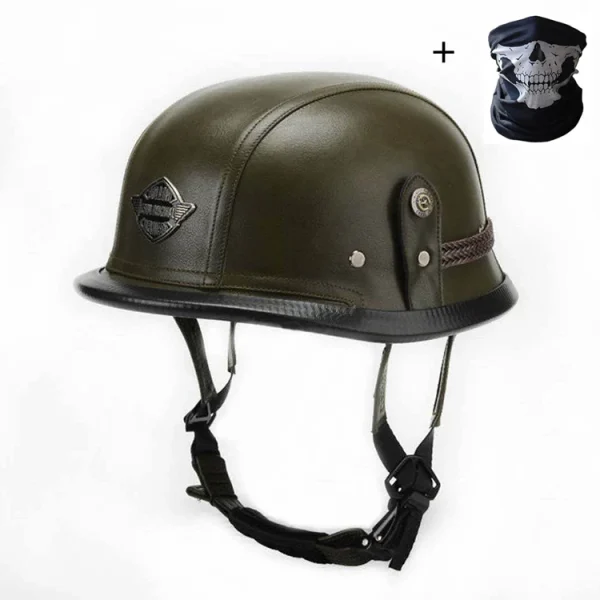 NEW PU Leather Motorcycle Vintage Retro Open Half Helmets Men Women Kid Scooter Half Face Vintage Summer Cap Helmet Cafe Racer