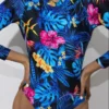 Nadanbao Women Backless Swimwear Long Sleeves One Piece Swimsuits Sexy Printing Bodysuit Bathing Suit Summer Beach Party Wear - Image 3