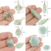 Natural Green Aventurine Jades Stone Pendant Beads Necklace Earring Bracelet DIY Gift Connector Charms for Jewelry Making Bulk - Image 2