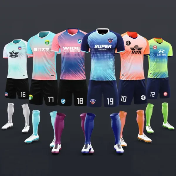 New Men's Futbol Uniforms , Men Kid Football Kits Sets , Adult & Boys Survetement Soccer Jerseys Training Clothes Size: 4XS-5XL