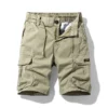 New Summer Solid Color Fashion Cotton Casual Breeches Cargo Men Shorts Men Breathable Quick Dry Multi Pocket Hip Hop Shorts - Image 2