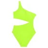 One Shoulder 1 Piece Swimsuit For Women High Waist Bathing Suits Full Coverage Bikini Bottom Solid Color Swimwears Tankinis Set - Image 5