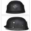 PU Leather Motorcycle Helmet Men Casco Moto Retro Vintage Cruiser Chopper Scooter Cafe Racer Cascos Moto Helmet - Image 4