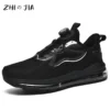 Rotating Button Knitted Air Cushion Extra Large Men's Shoes Four Seasons Anti Slip Wear Resistant Sneaker Outdoor Running Shoes - Image 3