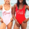 S-3XL 2024 New Colors Sexy One-Piece Bride Squad Swimsuit Swimwear Hen Party Bathing Suit Bodysuit Backless Monokini - Image 4