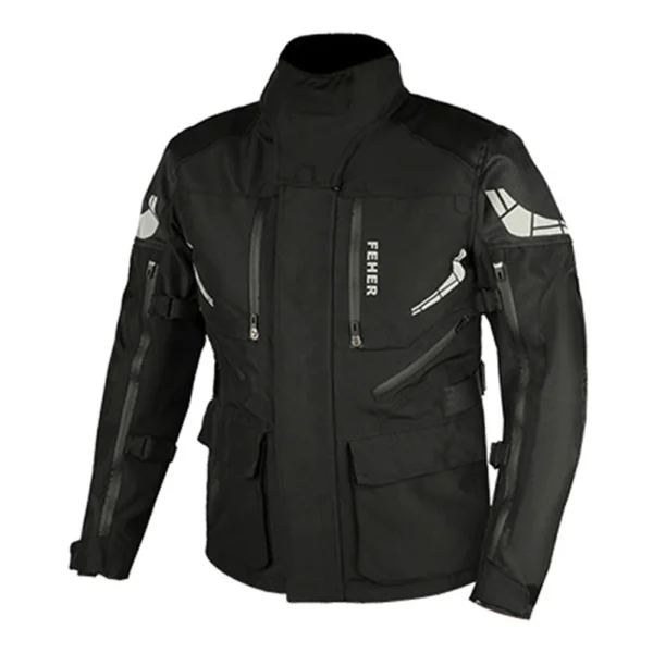 S-7XL Black Wear-Resistant Motorcycle Equipment Anti-Fall Racing Jacket Reflective Motocross Clothing Waterproof Biker Protector