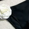 Sexy 3D Flower Black Triangle Bikinis Set Micro Thong Swimsuits Women String Halter Bathing Suit Bikini 2024 Mujer Biquinis Swim - Image 4