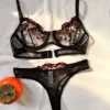 Sexy Lingerie Fancy Lace Eroticу Set Woman 2 Pieces Transparent Women's Underwear Embroidery Erotic Beautiful Bra And Panty Sets - Image 3