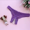 Sexy Women Pearl G-String And Thongs Lingerie For Ladies Solid Low Waist Underwear Open Crotch Underpants Sujetadores Sexys - Image 6