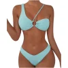 Sloping Shoulder Bathing Suits Summer Bikini Women'S Fashion Split Swimsuit Irregular Design Swimwear Beachwear Bikini For Women - Image 2