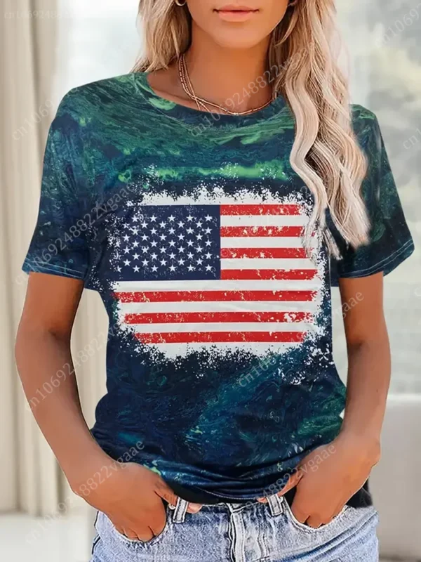 Summer American Flag T Shirt Women Kids USA Presidential Election Casual Girls Short Sleeve T-Shirt Spring Women's Clothing