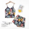 Summer Cool 100% viscose shorts pajama sets women sleepwear Korea Sexy Spaghetti straps V-neck pyjamas plus size - Image 3