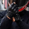 Summer Motorcycle Fingerless Gloves Accessories Goatskin Leather Half Finger Gloves Motocross Gant Moto Guantes Moto Verano - Image 2