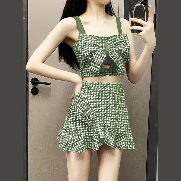 Swimsuit Bikini 2024 Women Print Swimwear Strap Bow Vest Bathing Skirt Shorts Sexy Swimsuit Woman Clothing Trajes De BañO Mujer