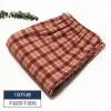 Thicken 100% knitted Cotton Sleep Bottoms Womens Plaid Lounge Pants Plus Size brushed Female Pajamas Sleepwear Trousers - Image 5