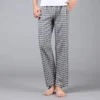 Thicken winter 100% knitted cotton sleep bottoms men keep warm Plus Size fashion plaid home mens pajamas pants pantalones - Image 2