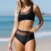 Two Piece Bikinis Sets Woman Swimsuits Solid Top With High Waist Bottoms Bathing Suits Woman Clothing Trajes De BañO Mujer - Image 4